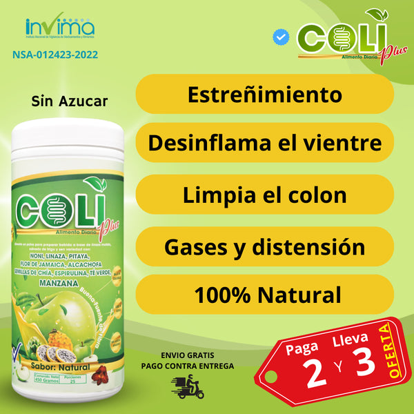 COLI PLUS - LIMPIA COLON - DESINFLMA - DESCARGA PESO 100% NATURAL