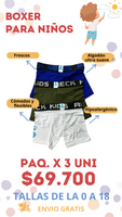 BOXER KIDS - PAQUETE X 3. Cómodos, frescos y duraderos